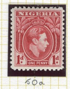 NIGERIA; 1938 early GVI issue fine Mint hinged Shade of 1d. value