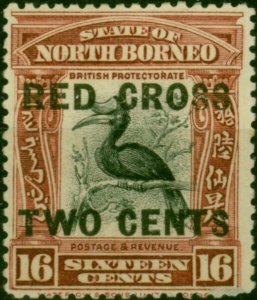 North Borneo 1918 16c + 2c Brown-Lake SG225 Fine MM