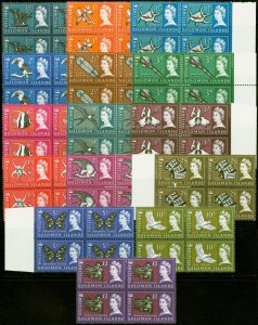 Solomon Is 1965 set of 15 SG112-126 in Superb MNH Blocks of 4