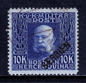SERBIA — SCOTT 1N21 — 1916 10k FRANZ JOSEF W/SERBIEN OVERPRINT — USED — SCV $30