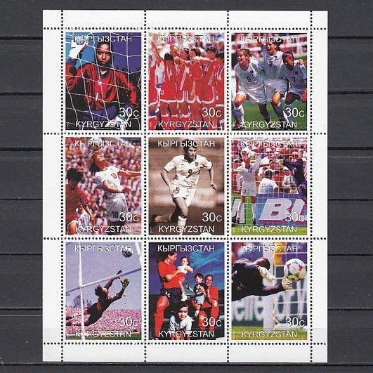 Kyrgyzstan, 1999 Russian Local issue. Women Soccer Players sheet of 9.