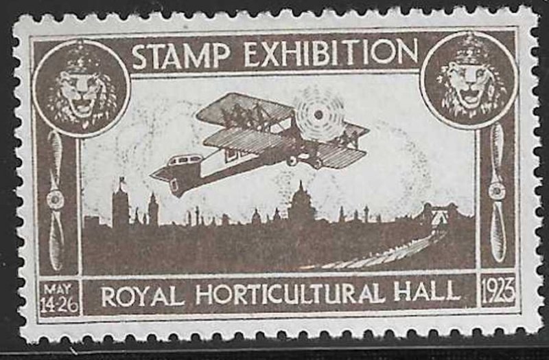 1923 London Stamp Exhibition, Great Britain, Brown Poster Stamp - Essay