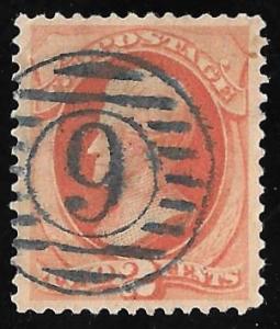 #183 2 cents Jackson SUPERB FANCY Stamp used EGRADED SUPERB 99 XXF