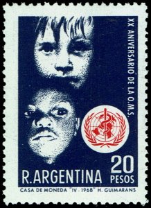 Argentina #856  MNH - WHO World Health Organization (1968)