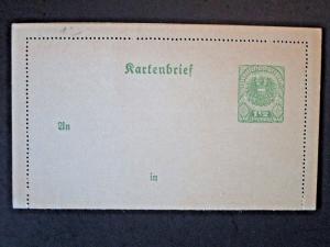 Austria Early 1900s 1.5c Letter Card Unused  - Z4840