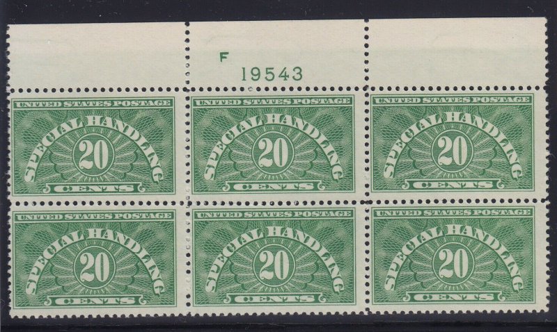 QE3a Plate Block of 6 F-VF OG mint never hinged nice color cv $ 150 ! see pic !