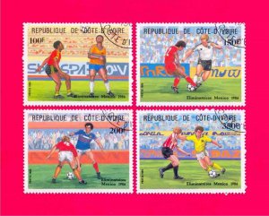 IVORY COAST 1985 Sport Football Soccer World Cup Mexico-1986 4v Sc751-754 CTO VF