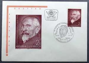 Austria #954 First Day Cover Ferdinand Hanusch