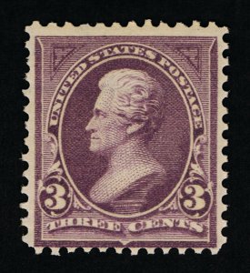 OUTSTANDING GENUINE SCOTT #253 F-VF MINT OG NH PURPLE ANDREW JACKSON