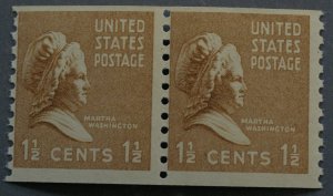 United States #840 Four Cent Martha Washington Coil Pair MNH