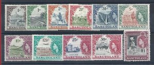 1961- 63 Basutoland - Stanley Gibbons # 69/79 - Ordinary Queen Elizabeth II, 11