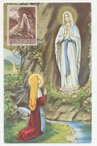 Maximum card Vatican 1958 Bernadette Soubirous - Lourdes