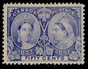 CANADA QV SG135, 50c bright ultramarine, M MINT. Cat £200.