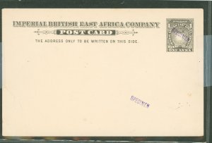 British East Africa  1893 One Anna grey black on white, double specimen