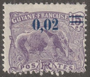 French Guiana, stamp,  Scott#95,  mint, hinged,  0.15,  0.02, blue
