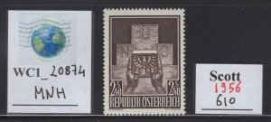 WC1_20874. AUSTRIA. 1956 AUSTRIA JOINING UN stamp. Sc. 610. MNH