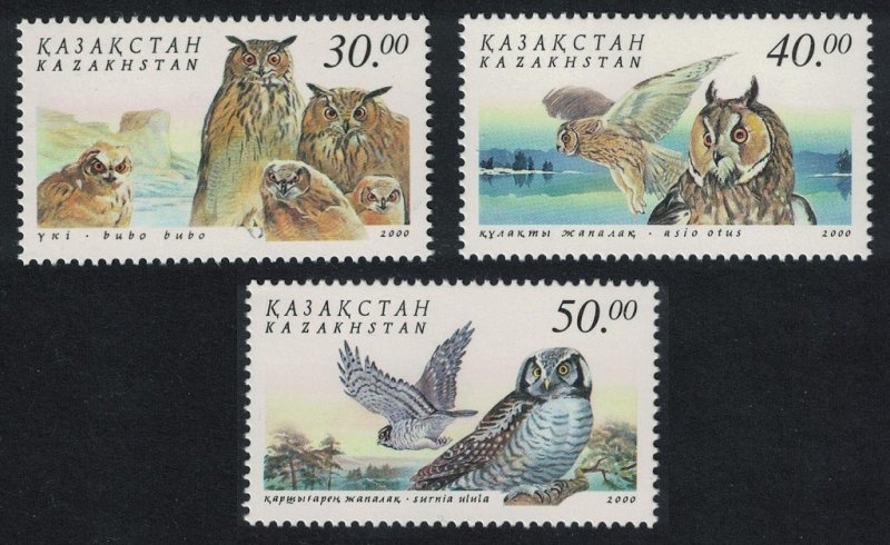 Kazakhstan Owls 3v 2001 MNH SG#318-320