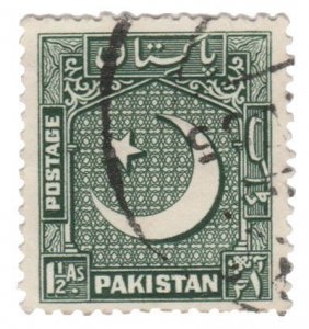 PAKISTAN STAMP 1952 - 53 SCOTT # 48. USED. # 6