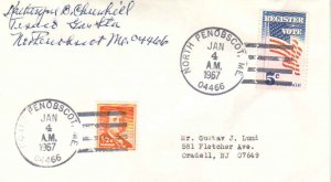 United States Maine North Penobscot 04466 1967 4-bar  1966-1968  Philatelic.