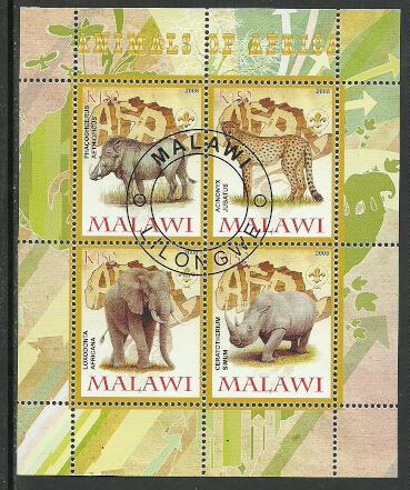 Malawi, Wild Animals 3, Cancelled S/Sheet