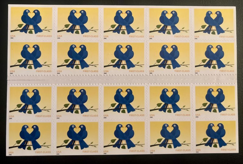 US 4029a / 2006 True Blue Bird Love Stamps / Booklet of 20 / MNH