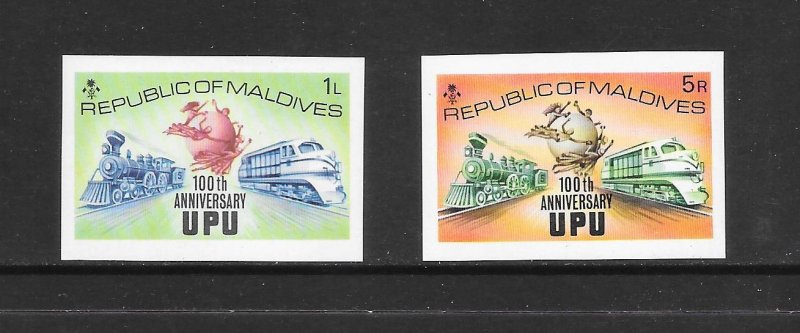 UPU - MALDIVES #496 & 501 IMPERFS  MNH