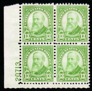 SC# 694 - (13c) - Harrison, pf 11x10.5, used MNH plate block/4  - LL # 20173