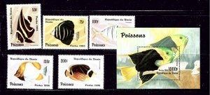 Benin 942-47 MNH 1998 Fish with souvenir sheet (fe7839)