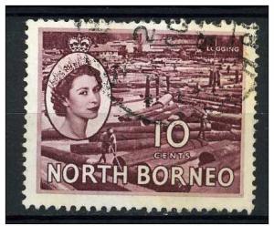 North Borneo  1954 - Scott 267 used -10c,  logging 