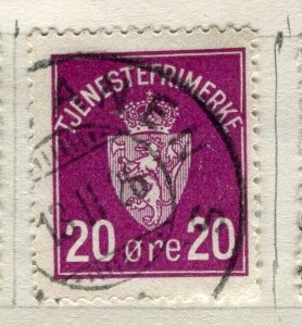 NORWAY; 1926 early Official issue fine used 20ore. value