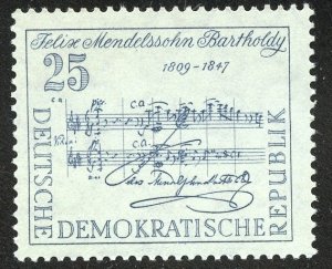 Germany-DDR Scott 422 MF-VFNHOG - Mendelssohn's A Major Symphony - SCV $1.50