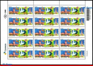 3391 BRAZIL 2018 RELATION GUYANA, TOURISM, BIRDS, LIGHTHOUSE, CATS, SHEET MNH