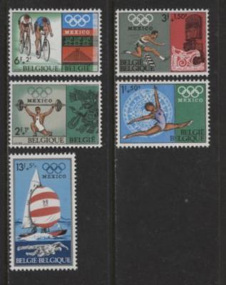 BELGIUM 1968 OLYMPICS SAILBOAT CYCLISTS MNH SC B824-28