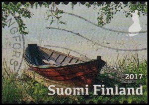 Finland 1550 - Used - (1.30€) Boat on Shore in Summer (2017) (cv $3.25)