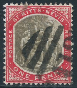 St Kitts-Nevis, Sc #2, 1d Used