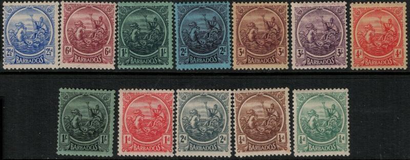 Barbados 1921-1924 SC 152-164 Mint SCV $126.00 Set