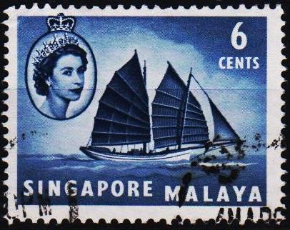 Singapore. 1955 6c S.G.42 Fine Used