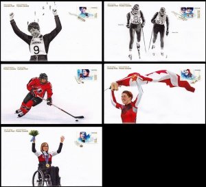 Canada 3080-3084 Women in Winter Sports set of 5 FDC 2018