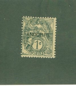 FRENCH ANDORRA 1 MH CV $1.00 BIN $0.50