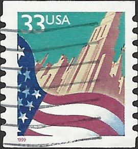 # 3281c USED FLAG AND CITY SMALL DATE