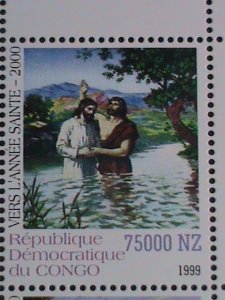 CONGO-1999 CHRISTMAS SHEET-THE STORY OF JESUS CHRIST-PAINTING MNH S/S VF