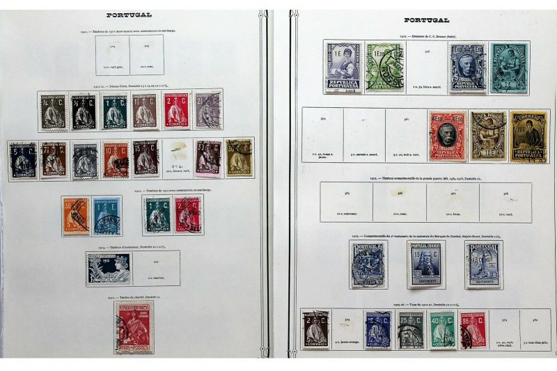 Portugal 1912/29 collection on old Yvert Teller pages to include good ran Stamps