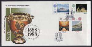 Nevis 586-589 Lloyd's List U/A FDC