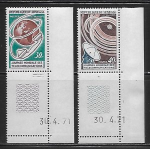 Senegal 344-5 1971 World Telecommunications Day set MNH (*sch*)