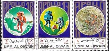 Ajman 1972  Set of 8 stamps - Apollo 11 - 17. Astronauts, Lunar, Rover