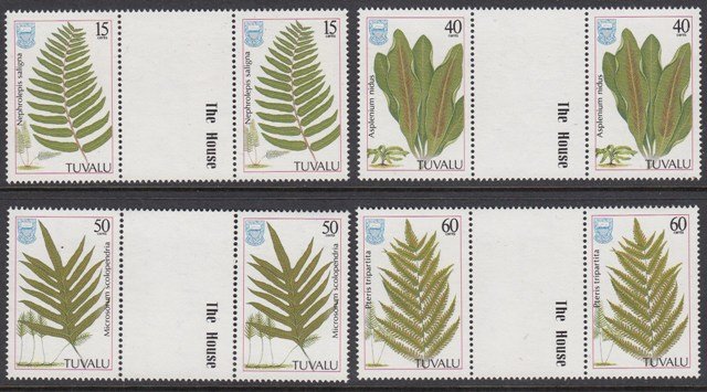 Tuvalu 438-41 Ferns gutter pairs mnh