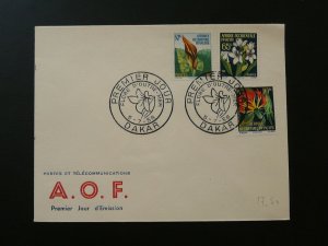 flowers flora FDC AOF French West Africa 1958