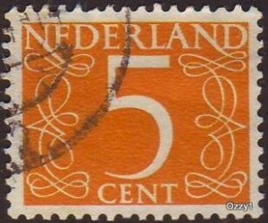 Netherlands 1953 Sc#341 SG#639a #5 Orange Numeral Used