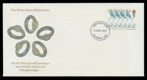 GREAT BRITAIN 1977 SCOTT # 822. THE TWELVE DAYS OF CHRISTMAS SERIES. # A