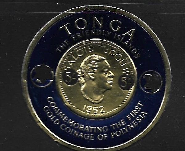 TONGA,144, MNH, QUEEN SALOTE COIN, SURCHARGED